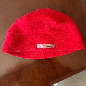 Old Navy Red Fleece Beanie